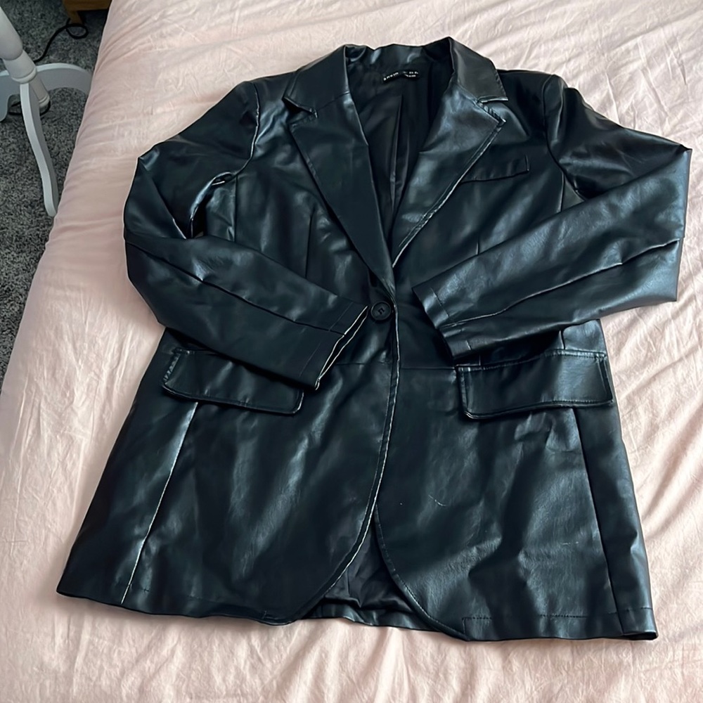 Shein Faux Leather Blazer